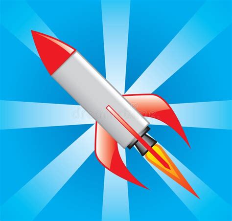 Rocket on takeoff stock illustration. Illustration of cartoon - 21459552