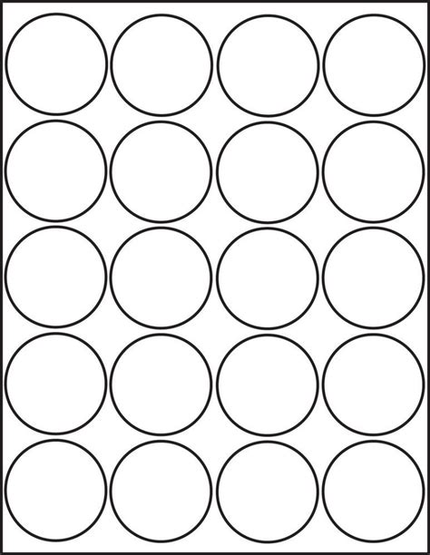 1 Inch Circle Label Template