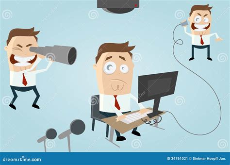 Cartoon Office Observation Stock Image - Image: 34761021