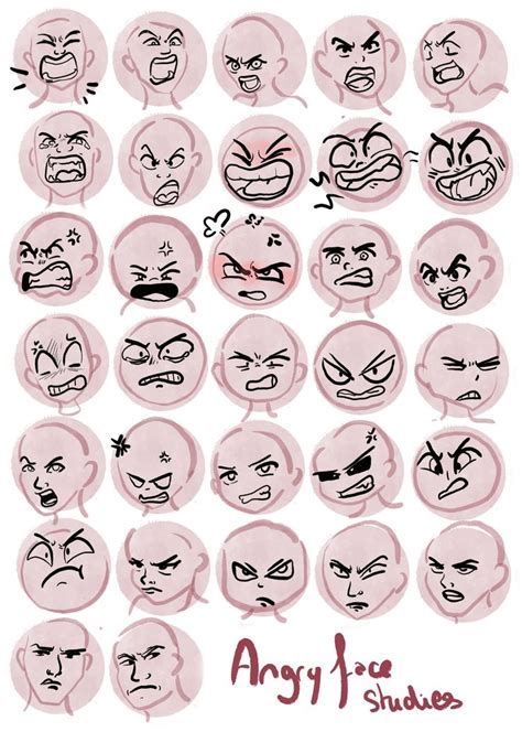 Angry emotion studies | Facial expressions drawing, Drawing expressions ...