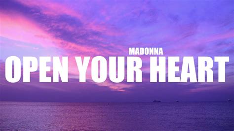 Madonna - Open Your Heart (Lyrics) - YouTube