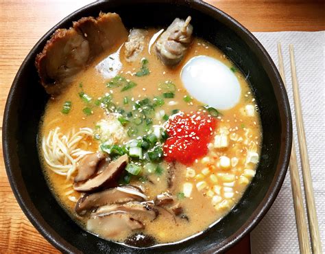 Ramen with Tonkotsu Broth, Spicy Miso, Chashu Pork Belly, White Pepper ...