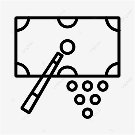 Pool Table Line Icon, Billiard, Eight Ball, Isometric PNG and Vector ...