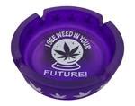 Frosted Purple Glass Ashtray with Crystal Ball & Future Weed Message ...