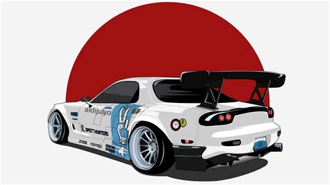 ArtStation - Mazda RX-7 FD3S Vector Art | Game Assets