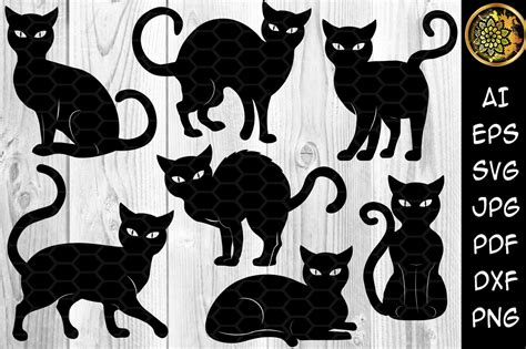 Art & Collectibles Digital Halloween cat svg Halloween image eps dxf Black cat SVG halloween ...