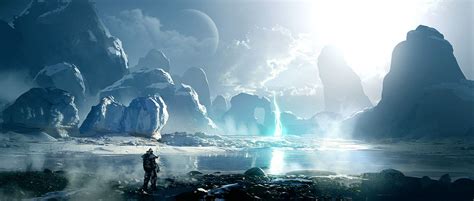 Sci-Fi Art: Ice Planet - 2D Digital, Scenery/Landscapes, Sci ... | Concept art world, Fantasy ...