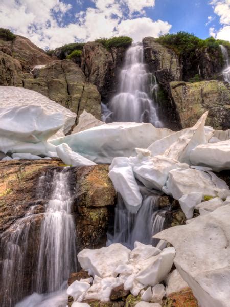 Melting Snow at Timberline Falls - Nature Photography by Colin D. Young