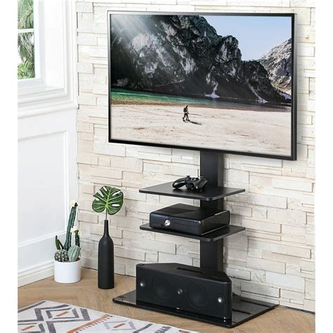 FITUEYES Universal Floor Swivel TV Base TV Stand with Mount for 32-65 Inch Samsung TCL Apple ...