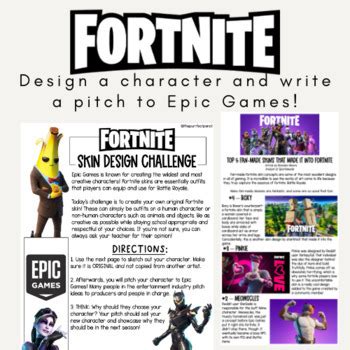 Fortnite Skin Design Challenge! by The Purrfect Pencil | TPT