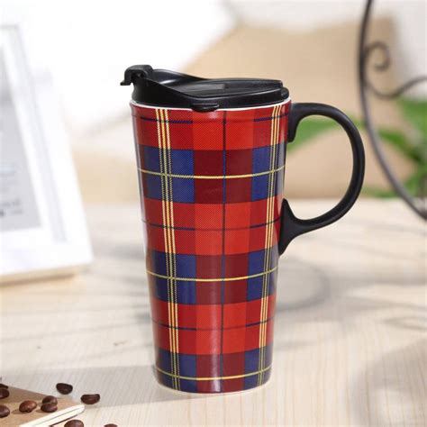 Travel Coffee Ceramic Mug With Lid Gift Box