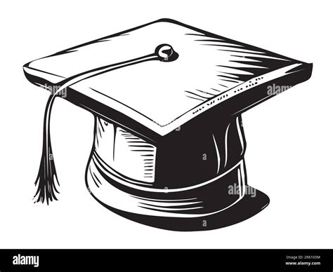 Graduation cap student hand drawn sketch illustration Stock Vector ...