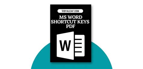 MS Word Shortcut Keys PDF Download - Vidyaleaf