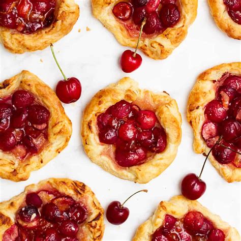 Mini Cherry Galettes - Easy Puff Pastry Tarts | The Daily Dish