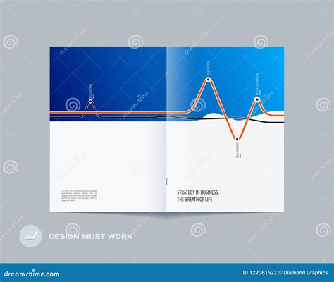 Abstract Double-page Brochure Design Soft Style with Colourful Lines Waves for Branding ...