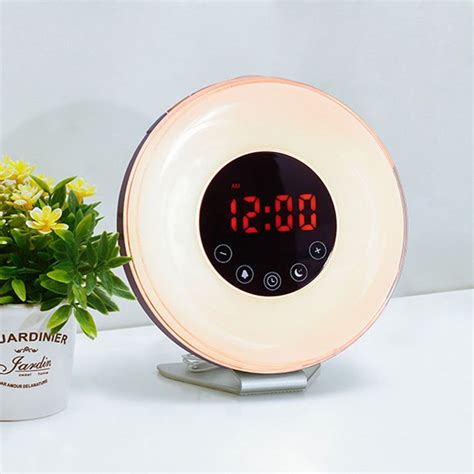 2020 Wake Up Light Sunrise Alarm Clock Colorful LED Night Light,Touch ...