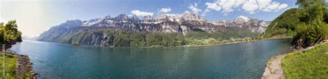 walensee lake switzerland high definition panorama Stock Photo | Adobe Stock