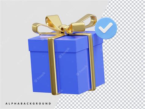 Premium PSD | A blue gift box with a gold ribbon and a blue ribbon.