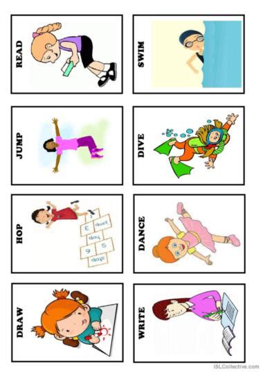 ACTION VERBS - Flash cards (Set 1) v…: English ESL worksheets pdf & doc