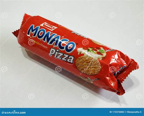 Pack of Parle Monaco Pizza Biscuits Isolated in a White Background ...