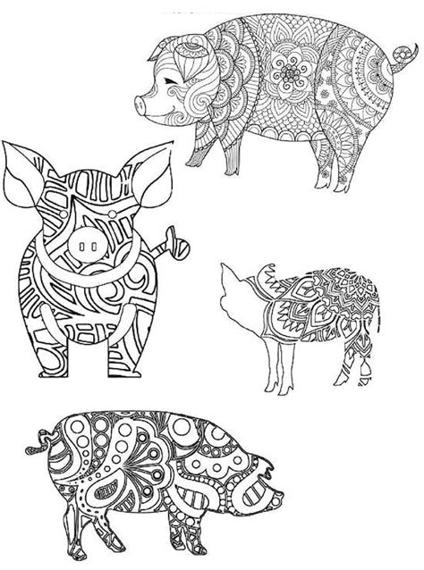 Mandala Pig Coloring Pages - Mandalas.World