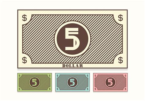 Retro 5 Dollar Bill Vector 91643 Vector Art at Vecteezy