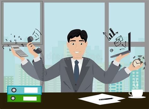 Sales Manager Working in the Office Vector Icon. Profession of Sales ...