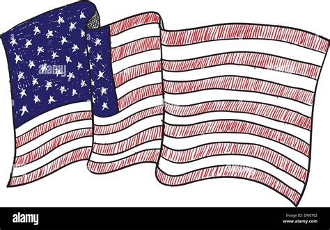 American flag sketch Stock Vector Image & Art - Alamy