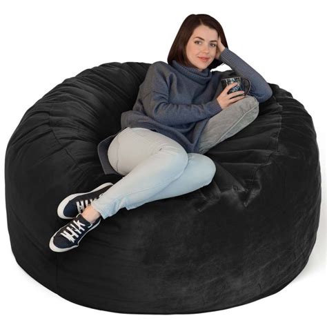 Ultra Soft Bean Bag Chair - Memory Foam Bean Bag Chair Stuffed Foam ...