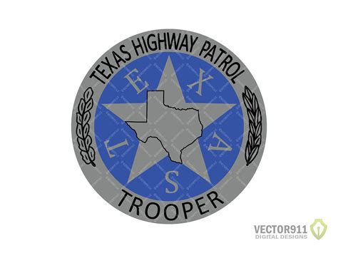 the texas highway patrol logo is shown in blue and gray with an image of a star on