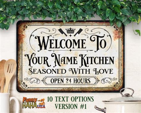 Custom Kitchen Sign Personalized Vintage Design - Etsy