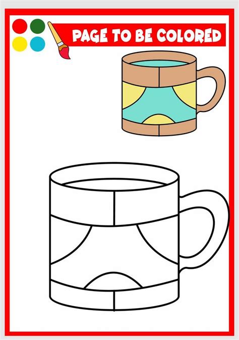 coloring book for kids. cup 12624866 Vector Art at Vecteezy