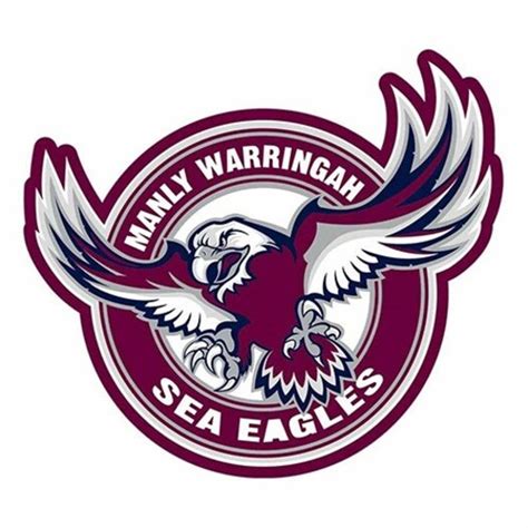 Manly Sea Eagles NRL Logo Sticker Car School Books 100 x 100mm | Nrl ...