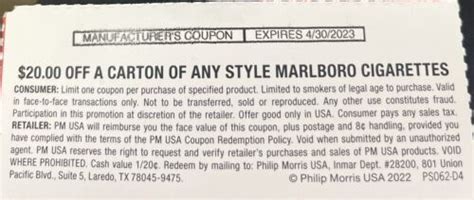 Marlboro Coupon for $20 off A Carton Expires 4/30/23 | #4629897917