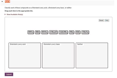 SOLVED: Classify each of these compounds as a Bronsted-Lowry acid, a Bronsted-Lowry base, or ...