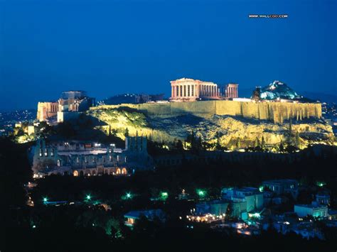 Acropolis Night Athens Greece Wallpaper | Wallpup.com