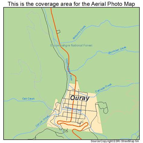 Aerial Photography Map of Ouray, CO Colorado