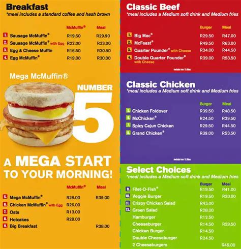 McDonald's Menu, Menu for McDonald's, Hatfield, Pretoria - Zomato SA