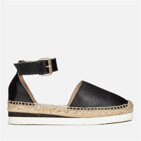 See By Chloé Women's Leather Espadrille Flat Sandals - Black - Free UK ...