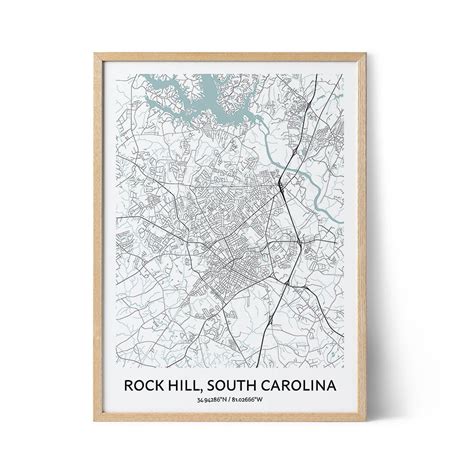 Rock Hill Map Poster - Your City Map Art - Positive Prints