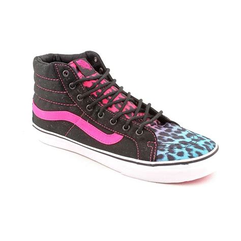 Vans - Vans Womens Sk8-Hi Slim Leopard Magenta Blue Black Skateboarding ...