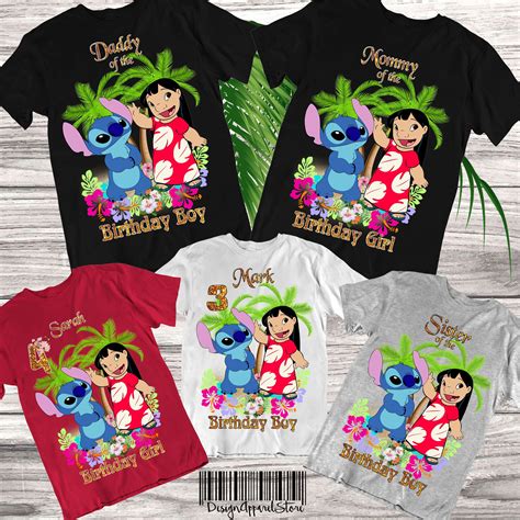 Lilo and Stitch Birthday Shirts Lilo and Stitch Family Birthday Party Shirts Matching Birthday ...