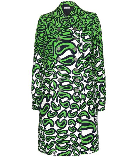 Miu Miu Printed Coat In Erla | ModeSens