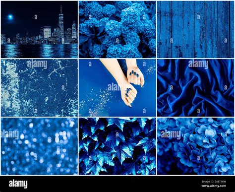 Photo collage made in blue tones with the influence of the theme of the ...