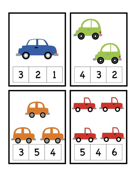 Car Number Cards ~ Preschool Printables