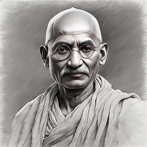 Premium AI Image | mahatma gandhi sketch art outline drawing