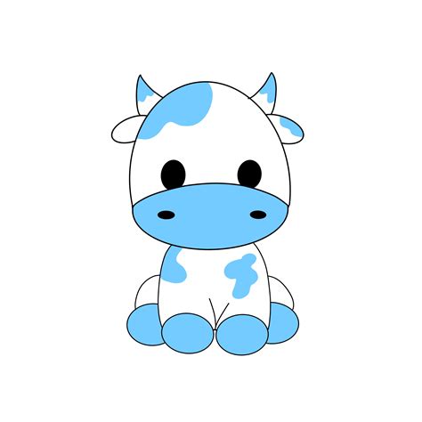 Blue Cow Sticker - Etsy