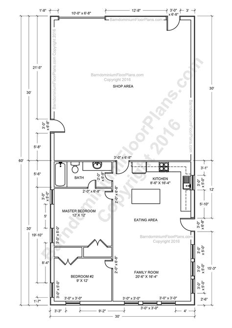 40x60 Pole Barn House Plans | Pole barn house plans, Shop house plans, Barn homes floor plans