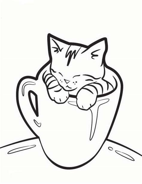 40 Simple Cat drawing Examples anyone Can Try - Bored Art | Cat coloring book, Animal coloring ...