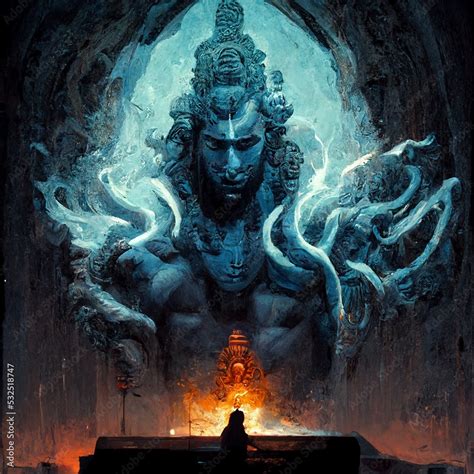 Shiva painting. Epic concept art, all might Shiva god. Powerful shiva ...